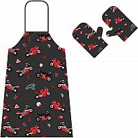 Booster Race, BBQ apron/mittens