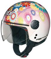 Grex DJ1 City Artwork white/pink, open face helmet