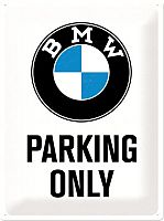 Nostalgic Art BMW - Parking Only White, segno di latta