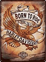 Nostalgic Art Harley Davidson - Born to Ride, panneau en fer-bla