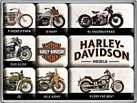 Nostalgic Art Harley-Davidson - Model Chart, magneet set (9 stuk