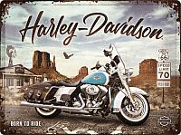 HARLEY DAVIDSON Thermometer Blech Metall Biker Blechschild Motorrad Motorcycle 