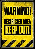 Nostalgic Art Restricted Area - Keep Out!, postal metálico