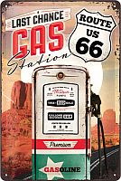 Nostalgic Art Route 66 Gas Station, segno di latta