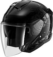 Shark Skwal Jet Reptaia, capacete aberto