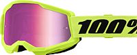 100 Percent Strata 2 Neon Yellow, óculos de proteção espelhados
