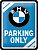 Nostalgic Art BMW - Parking Only Blue, segno di latta