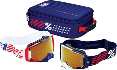 100 Percent Armega Racer Patriot Pack, goggles mirrored