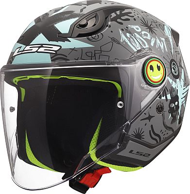 LS2 OF622 Funny II Scribble, capacete aberto para crianças