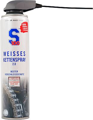 S100 2.0, white chain lube w. straw