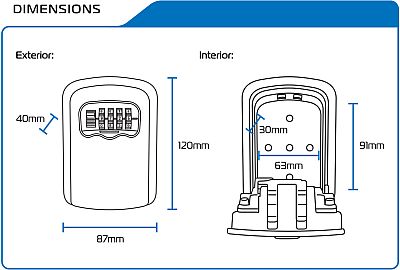 Oxford LK103, caja fuerte con llave (6/6)
