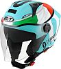 KYT D-City Colorful Leopard Replica Tricolore, capacete aberto
