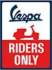 Nostalgic Art Vespa - Riders Only, imán