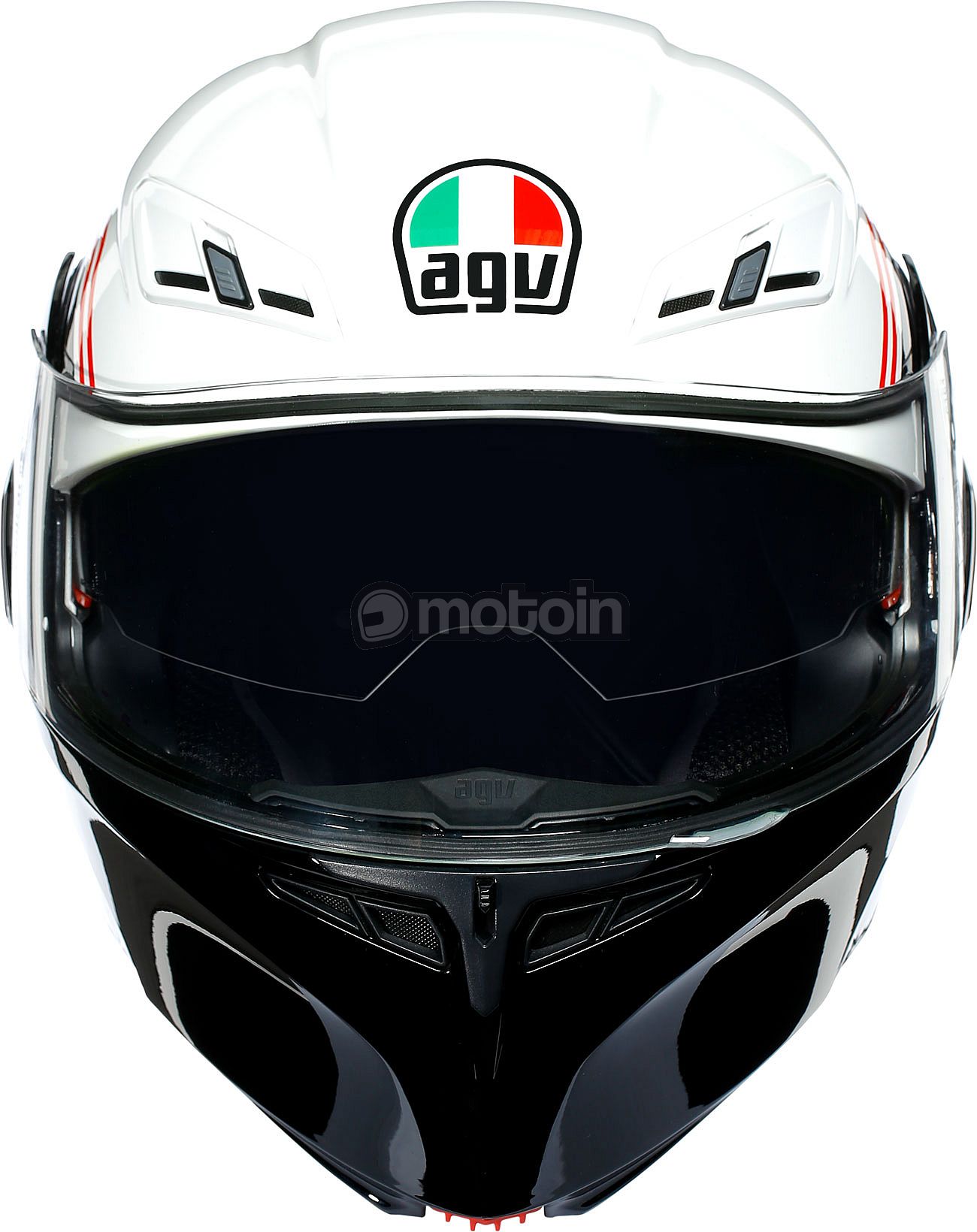 AGV Compact-ST Detroit Modular Flip Up Motorcycle Helmet Multi White - Black - Red, M 