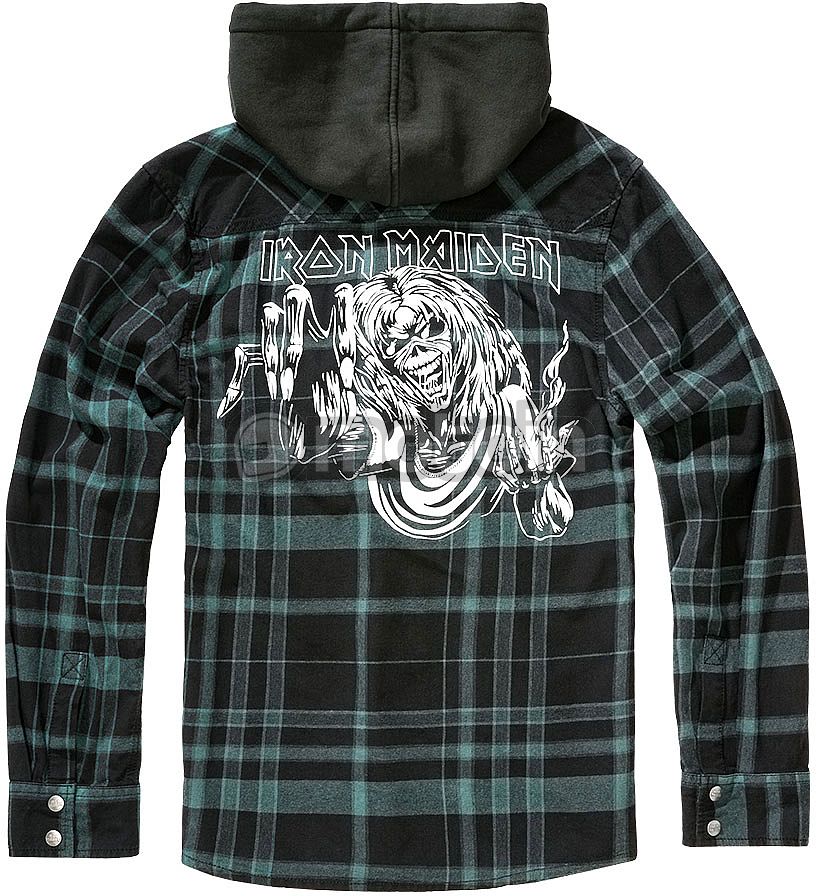 Brandit Iron Maiden Checkshirt Eddie, shirt/jacket hooded