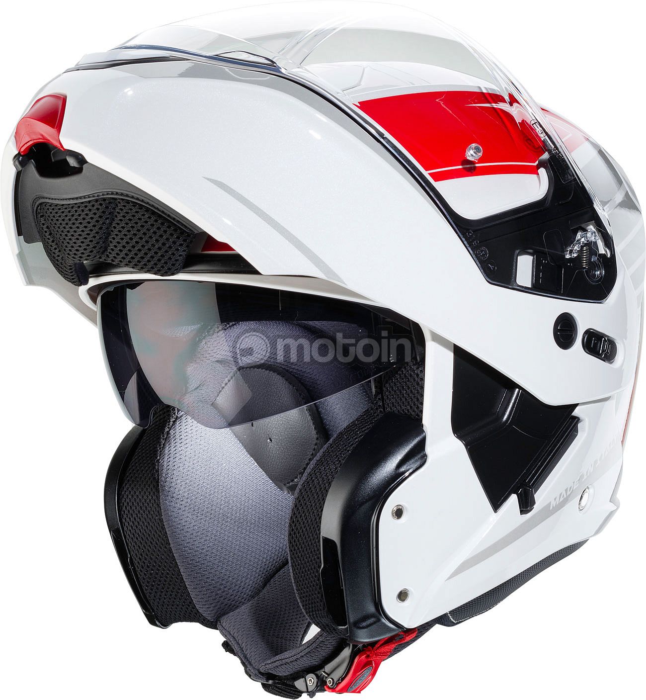 Helmet Motorbike 22-05 Double Sun Visor Graphic A-Pro White Red L