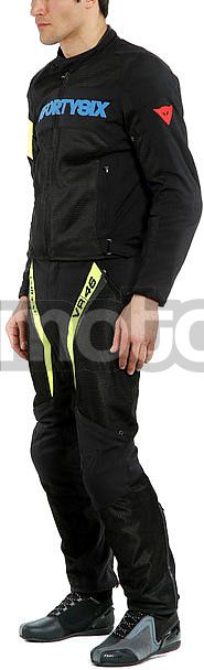 PANTALONE MOTO IN TESSUTO VENTILATO PERFORATI DAINESE VR46 GRID AIR TEX NERO