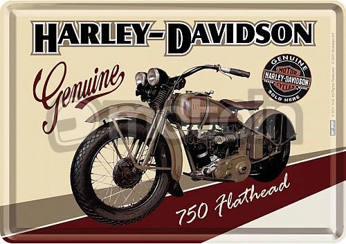Nostalgic Art Harley-Davidson Flathead, metalen ansichtkaart