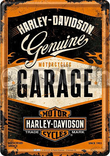 Nostalgic Art Harley-Davidson Garage, postal metálica