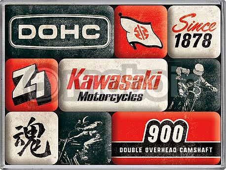 Nostalgic Art Kawasaki - Motorcycles Since 1878, magnet set