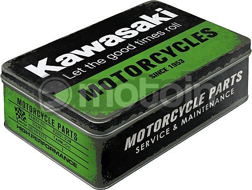 Nostalgic Art Kawasaki - Motorcycles, caja de lata plana