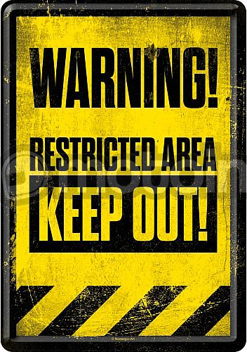 Nostalgic Art Restricted Area - Keep Out!, cartolina metallica
