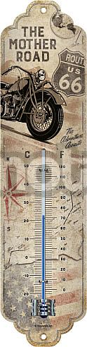 Nostalgic Art Route 66 Bike Map, thermometer