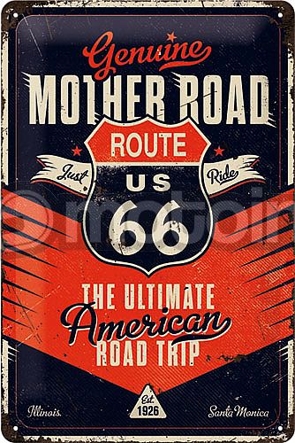 Nostalgic Art Route 66 The Ultimate Road Trip, signo de lata