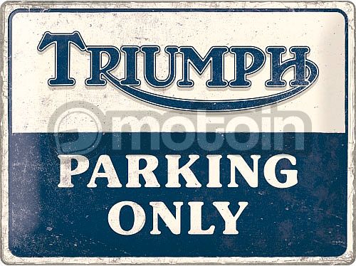 Nostalgic Art Triumph - Parking Only, signo de lata