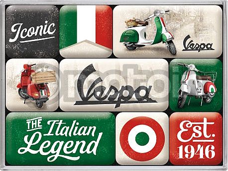 Nostalgic Art Vespa - Italian Legend, magneet set (9 stuks)