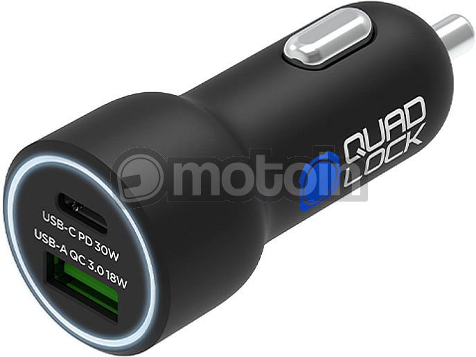Quad Lock Dual USB-A/USB-C, auto-oplader