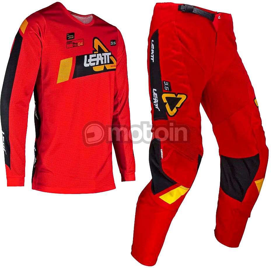 Leatt 3.5 S24 Red, Zestaw dżersej/spodnie tekstylne dla dzieci