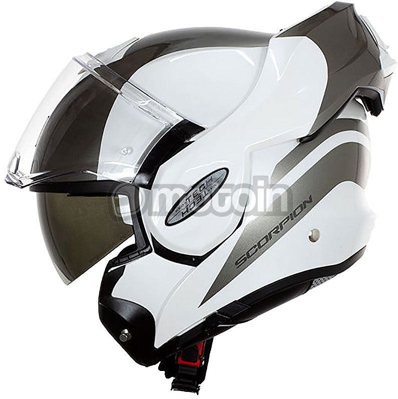 Casque Moto Modulable Scorpion EXO-TECH PRIMUS Blanc Perle Noir