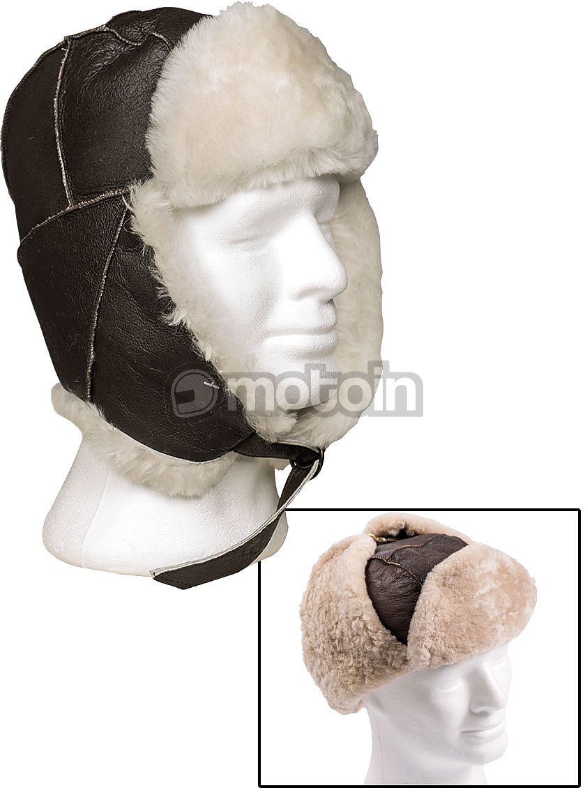 Mil-Tec US B3 Leather, berretto di pelliccia