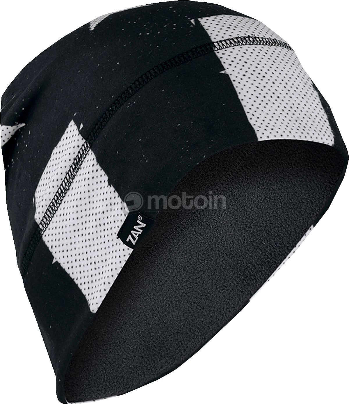 Zan Headgear SF Fleece Black & White Flag, helmet beanie